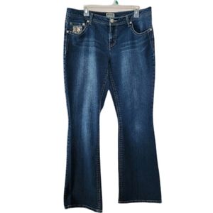 Y2K Mudd‎ Sequined Bootcut Blue Denim Jeans Women's Jr Size 17